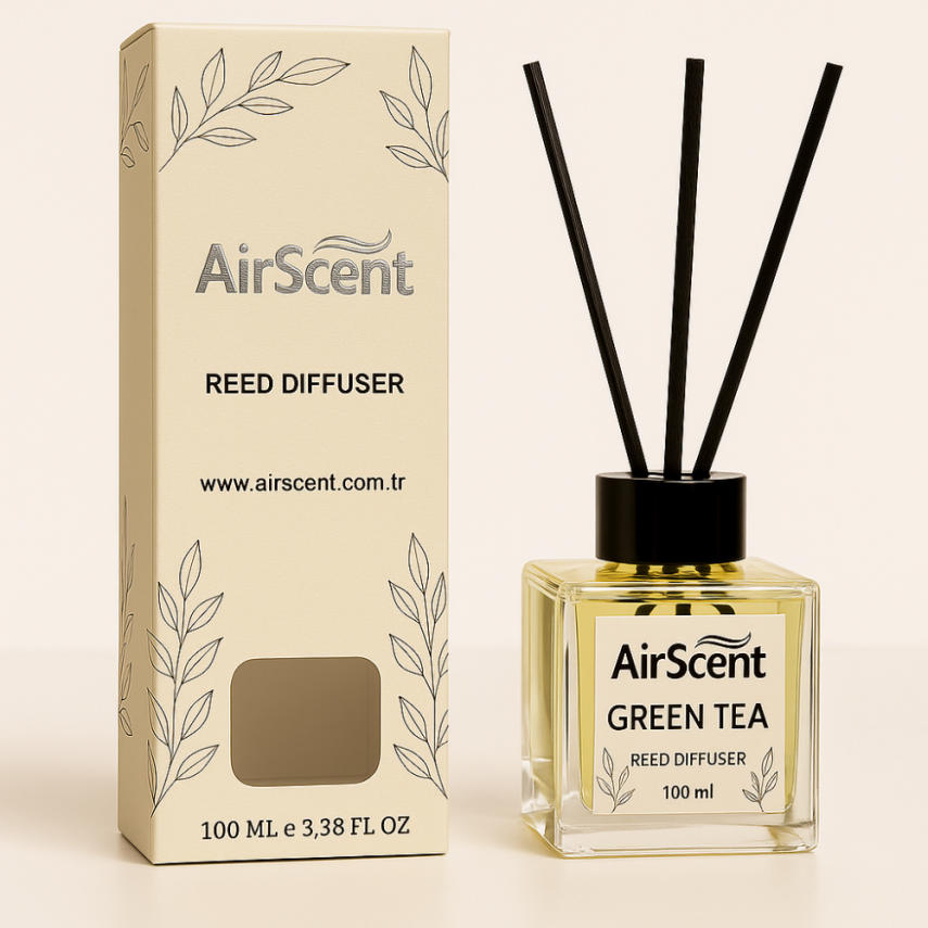 Airscent Çubuklu Oda Kokusu – Green Tea (Zesty Fresh Essence) 100 ML - Kare - 1