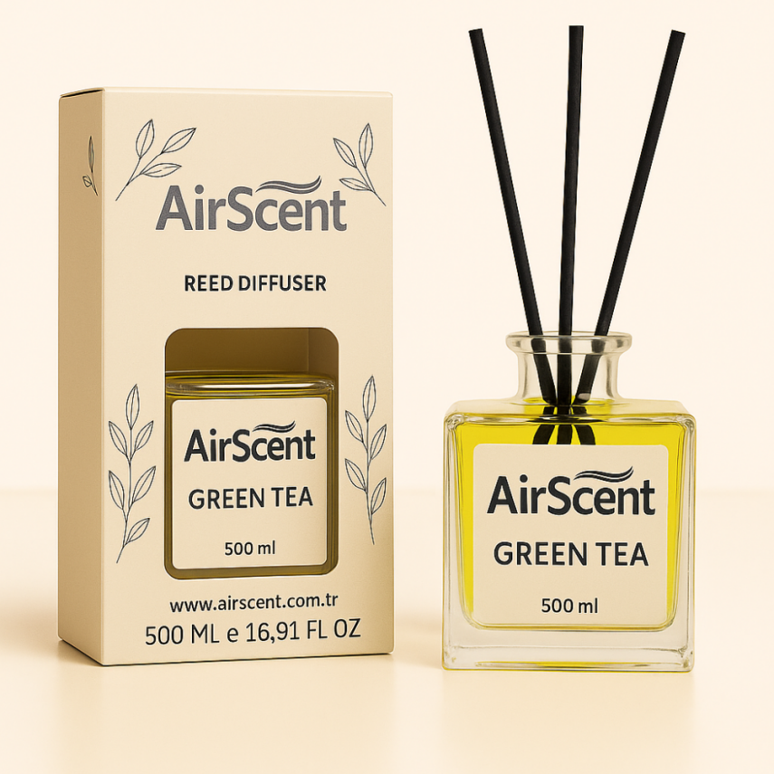 Airscent Çubuklu Oda Kokusu – Green Tea (Zesty Fresh Essence) 500 ML - 1
