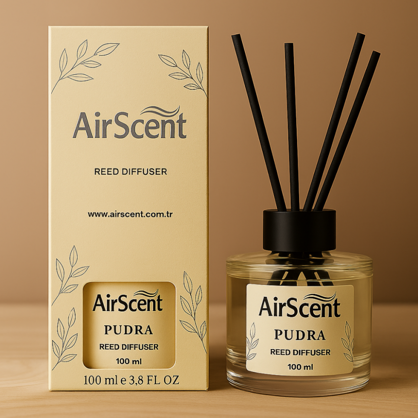 Airscent Çubuklu Oda Kokusu – Pudra (Powder Floral Essence) 100 ML - Silindir - 1