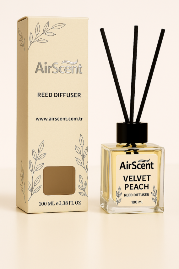 Airscent Çubuklu Oda Kokusu – Velvet Peach 100 ML - Kare - 1