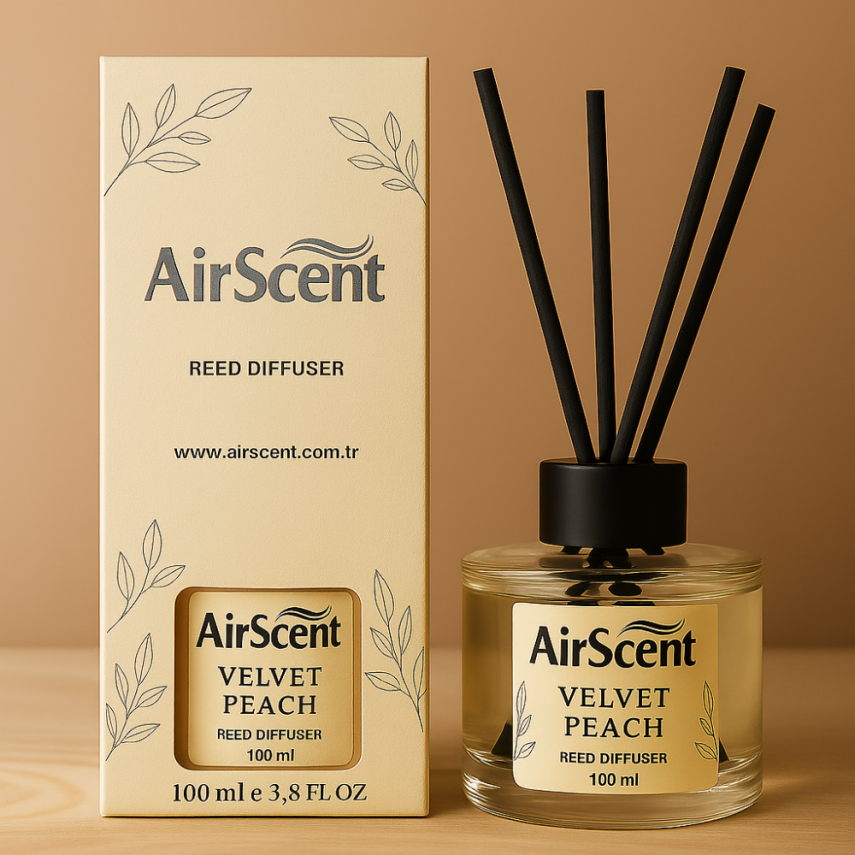 Airscent Çubuklu Oda Kokusu – Velvet Peach 100 ML - Silindir - 1